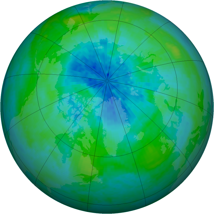 Arctic ozone map for 13 September 2004